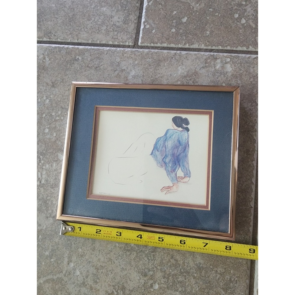 RC Gorman Navajo Turquoise Framed Art Reproduction Native American Artist